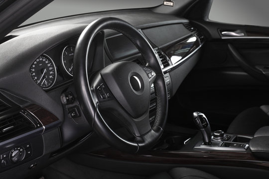 Car Interior. Steering Wheel