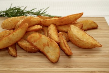 Roasted potatoes on the desk