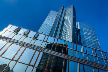 Fototapeta na wymiar Modern skyscrapers of Frankfurt am Main, Germany