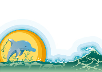 arrière plan dauphin bleu