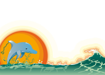 arrière plan dauphin jaune