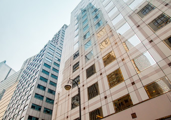 Fototapeta premium Part of a modern building, glass and concrete, modern architectu