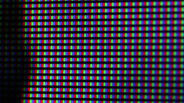 Flashing digital TV Screen Pixels Macro