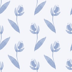 Simple floral background 3. Watercolor seamless pattern