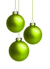 Drei Grüne Weihnachtskugeln