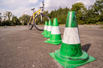 Fahrradkurs Verkehrstraining Pylonen