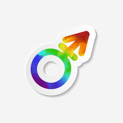 Gender identity icon. Transgender symbol. Sticker with watercolor effect. Vector illustration.