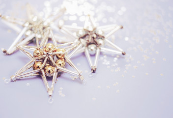 Christmas stars. Xmas ornaments. Abstract christmas background