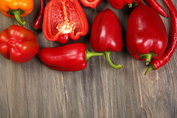 Vegetables on wooden table