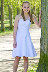 Girl the day of the confirmation