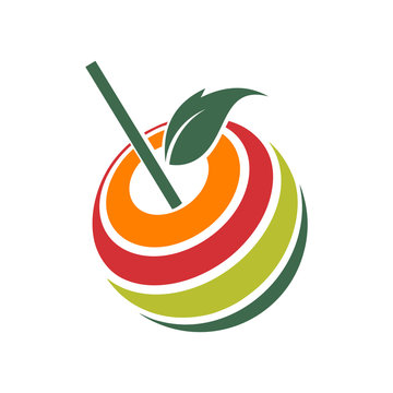 Real Fruit Blend Juice Logo Icon