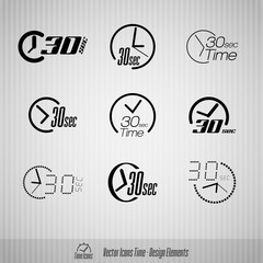 30 seconds vector icons