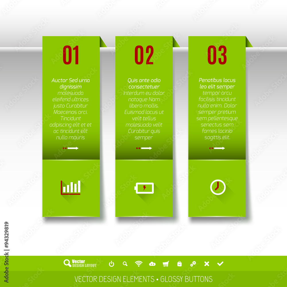 Poster vector tabs as design elements for business layouts.