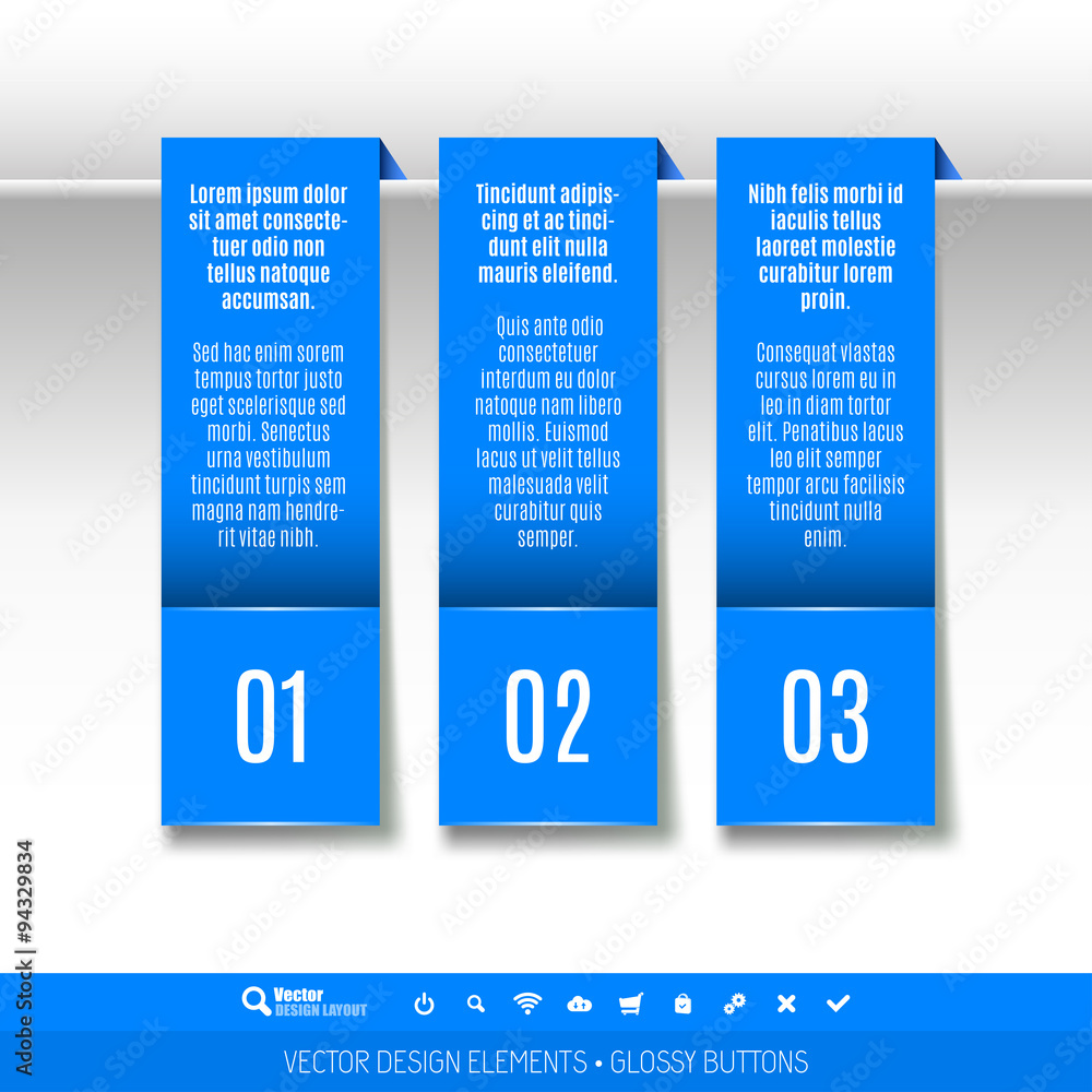 Poster vector tabs as design elements for business layouts.