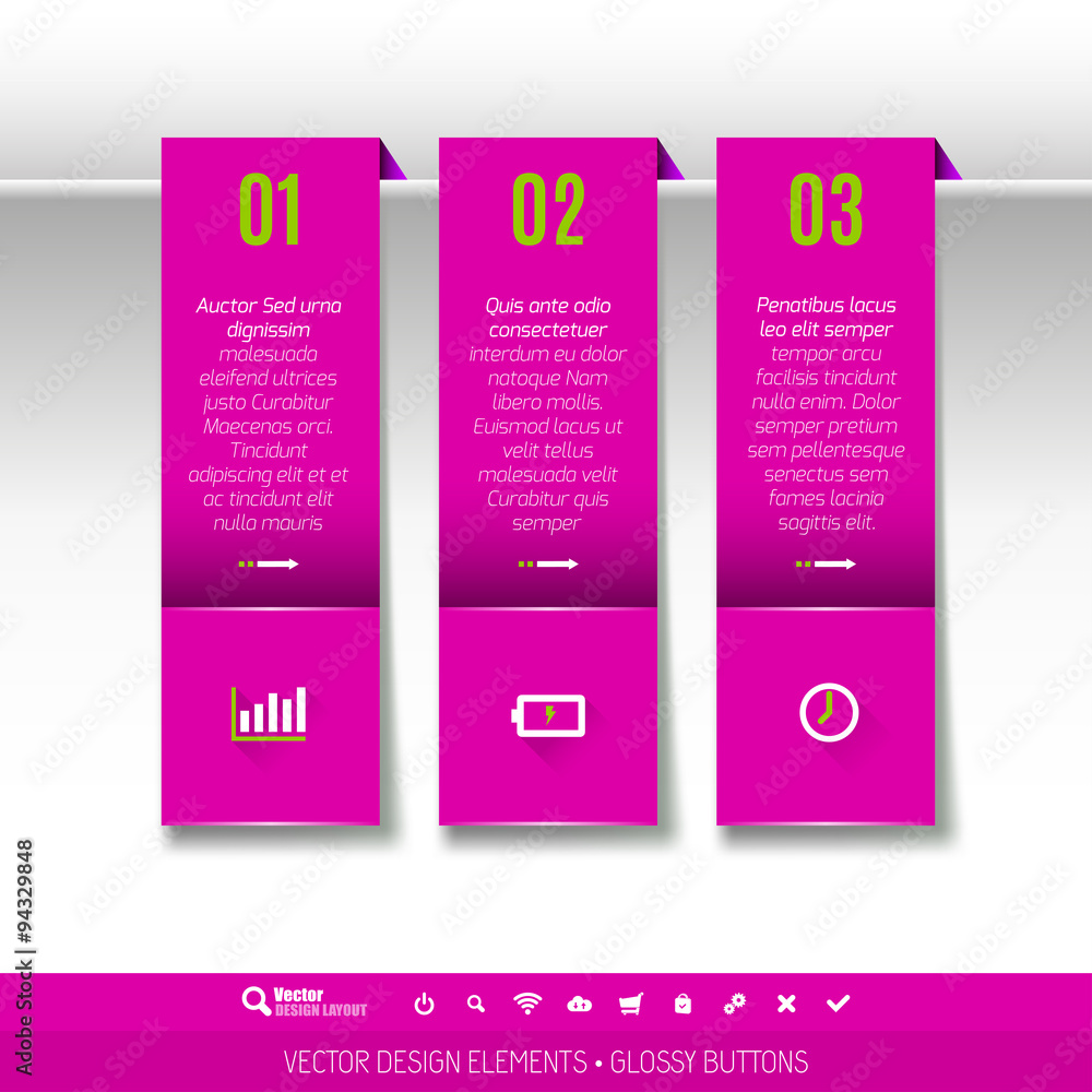 Poster vector tabs as design elements for business layouts.
