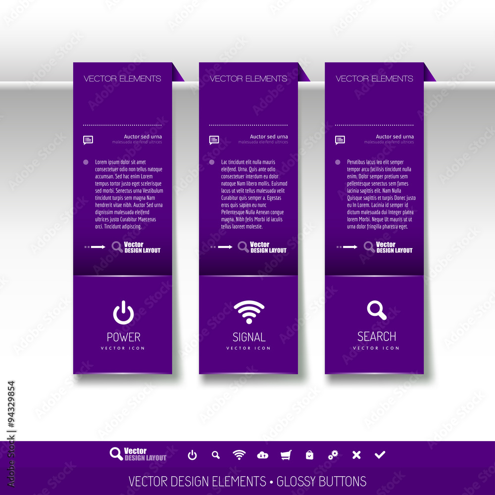 Poster vector tabs as design elements for business layouts.