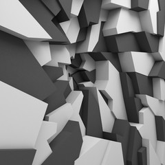 Geometric color abstract polygons wallpaper, as crack wall