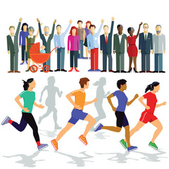 Läufer mit Puplikum