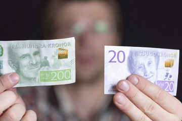 Swedish 200 and 20 Krona Notes