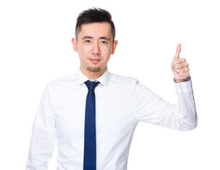 Businessman with thumb up