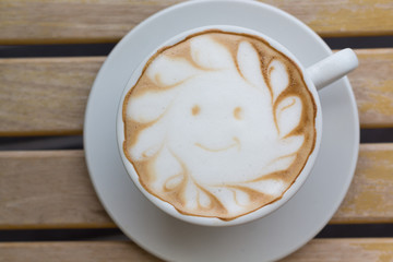 Coffee happy and smiling
