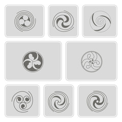set of monochrome icons with celtic geometric ornament for your design (part 3) 