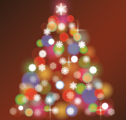  christmas tree Lights background, vector.