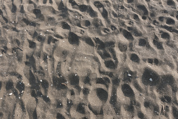 sand beach and many foot prints