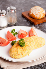 Healthy vegetable cutlets with vegetable