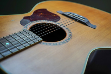 Closeup acoustic guitar 