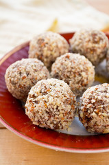 Healthy homemade candies witn nuts and dry fruits