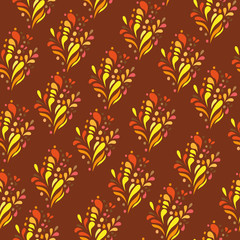 Orange ornament - seamless pattern dudling 