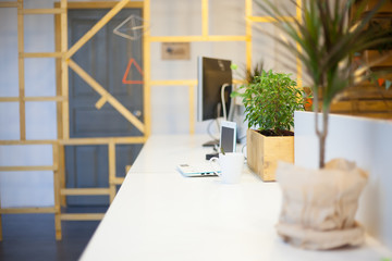 Modern workplace. Laptop in office