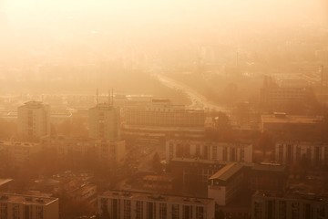 Town in smog