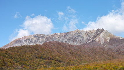 Naklejka premium 大山 南壁 木谷の森