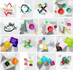 Set of abstract geometric paper infographic banner templates