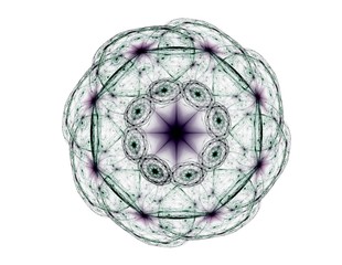 Elementary Particles series. Interplay of abstract fractal forms on the subject of nuclear physics science and graphic design.