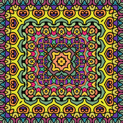 Colorful geometric pattern, vector illustration. Green, pink, yellow colors