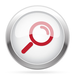Red Magnifying Glass icon on chrome web button