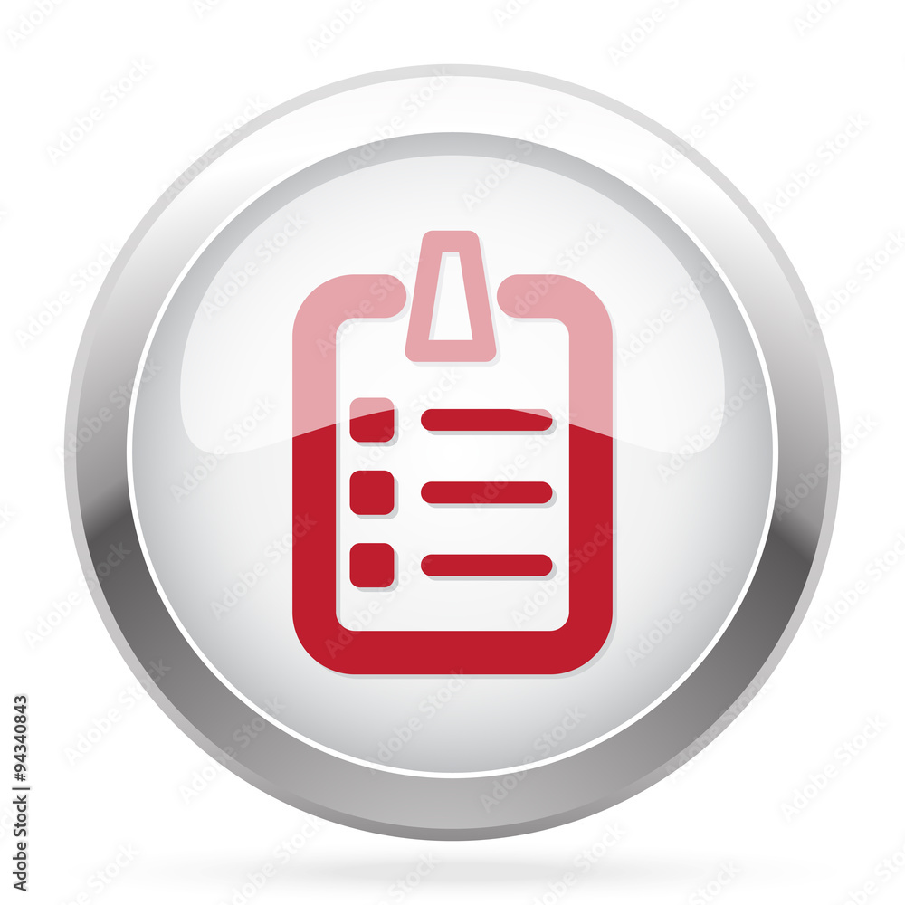 Poster red checklist icon on chrome web button