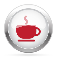 Red Coffee icon on chrome web button