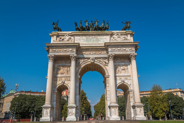 Fototapeta na wymiar Arch of Milan in Italy