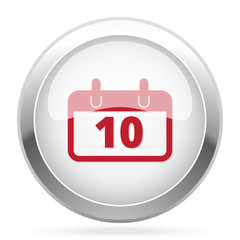 Obraz premium Red Calendar icon on chrome web button