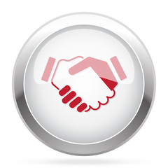 Red Handshake Agreement icon on chrome web button