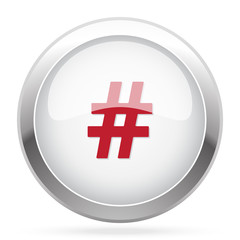 Red Hashtag icon on chrome web button
