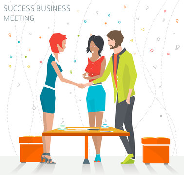 Concept of success business meeting / handshake / good deal /  vector illustration