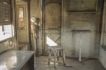 old rest room in bogey of train - thailand