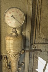 Old Meter Of Pressure on a train - vintage