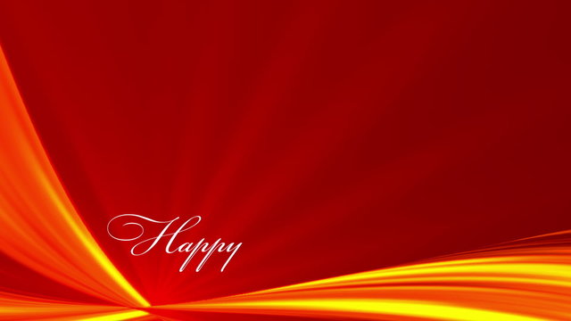 christmas red abstract background, text happy new year, gold light, loop