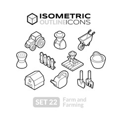 Isometric outline icons set 22 - 94344498